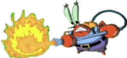 Mr. Krabs with flamethrower Meme Template