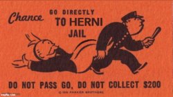 go to herni jail chance card Meme Template