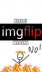 Here at ImgFlip, we burn X Meme Template