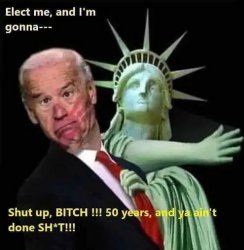 Joe Biden and statue of liberty Meme Template