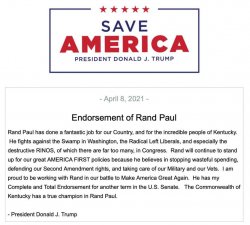 Donald Trump endorses Rand Paul Meme Template