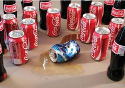 Coca Cola surrounding Pepsi Meme Template