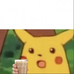 Surprised pikachu with choccy milk Meme Template