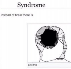 instead of brain there is x Meme Template