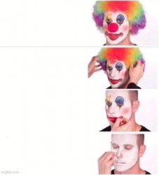 Reverse Clown makeup Meme Template