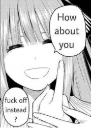 how abt u fuck off instead Meme Template