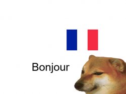 Cheems Bonjour Meme Template