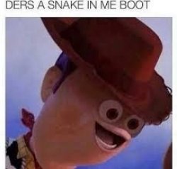 Ders a snake in me boot Meme Template