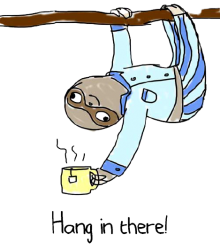 Sloth hang in there transparent Meme Template