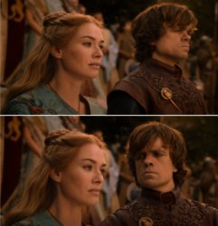 Tyrion looks weirdly at cersei Meme Template