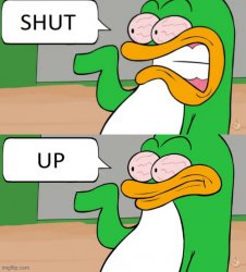 SHUT UP club penguin Meme Template