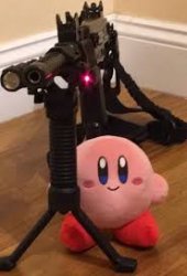 kirby has a gun Meme Template