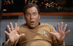 Star Trek Kirk shocked with hands up Meme Template