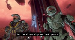 Red vs. Blue You crash our ship, we crash yours! Meme Template