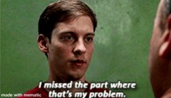 Tobey i missed the part where that's my problem Meme Template