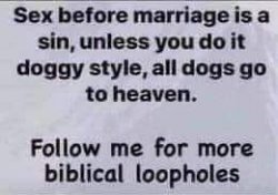 Sex before marriage doggystyle Meme Template