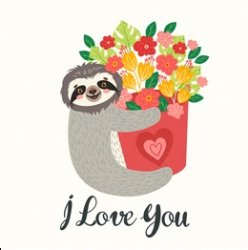 Sloth I love you Meme Template