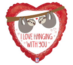 Sloth I love hanging with you transparent Meme Template