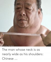 Thick neck Chinese man Meme Template