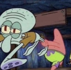 Reluctant Squidward Meme Template