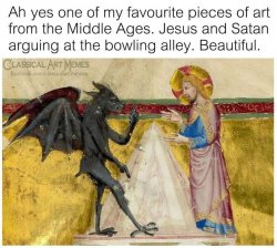 Jesus Satan bowling alley Meme Template