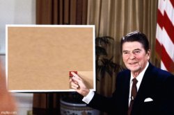 Ronald Reagan pointing at sign Meme Template