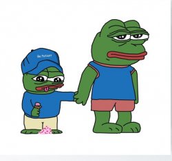 Pepe and little brother Meme Template