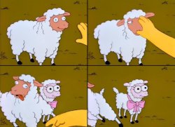 Simpsons sheep fixed text boxes Meme Template