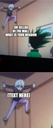 Killua of the wall Meme Template