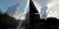 Godzilla clouds Meme Template