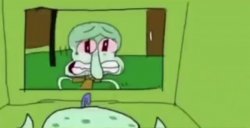 Squidward crying in the bathroom Meme Template