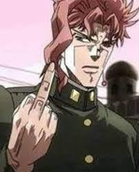 Kakyoin flipping you off Meme Template