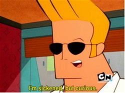 Johnny Bravo I'm sickened, but curious Meme Template