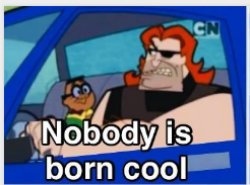 nobody is born cool (one panel) Meme Template