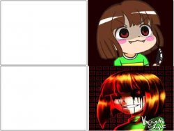 Chara Creepy and Cute Meme Template