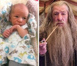 Baby looks like Gandalf Meme Template