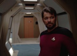 Star Trek, Riker Confused In Hallway Meme Template