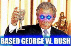 Based George W. Bush deep-fried 2 Meme Template