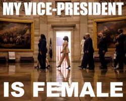 Kamala Harris my vice-president is female Meme Template