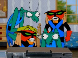 The Brak Show Brak and Zorak with their past selves Meme Template