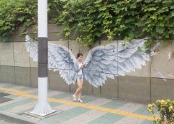 Girl with angel wings Meme Template
