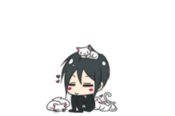 Black Butler with kitties Meme Template