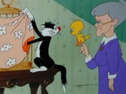 TWEETY LOONEY TUNES + SILVESTER Meme Template