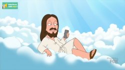 JESUS ON HIS CELL PHONE CLOUD Meme Template