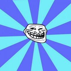 troll face with blue background Meme Template