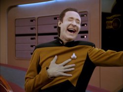 Star Trek TNG: Data laughing Meme Template
