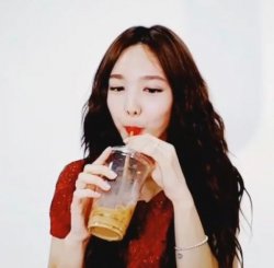 Nayeon drinking juice Meme Template