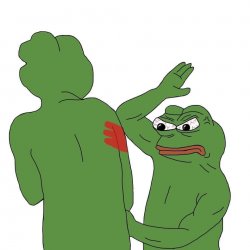 Pepefrog slapping his friend Meme Template