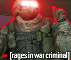 [rages in war criminal] Meme Template