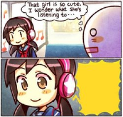Cute Girl Listen To Music Meme Template